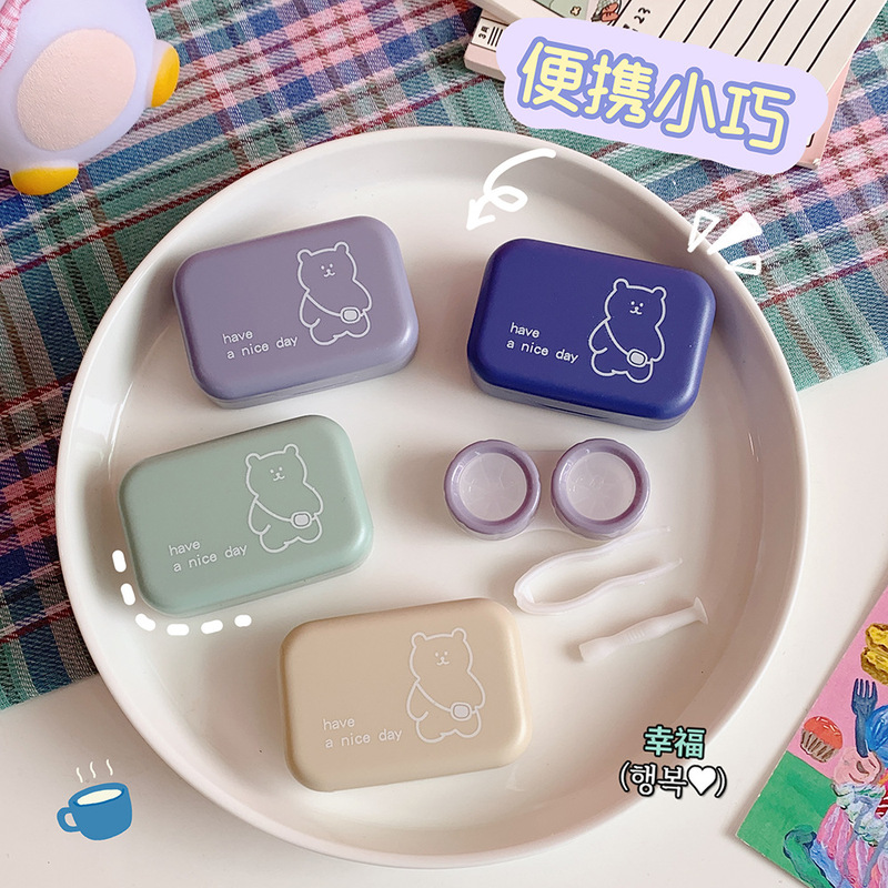 Korean-style Cute Girl Bear ins Cartoon Contact Lens Companion Box Portable Care Box Korean-style Cute Girl Bear ins Cartoon Contact Lens Companion Box Portable Care Box