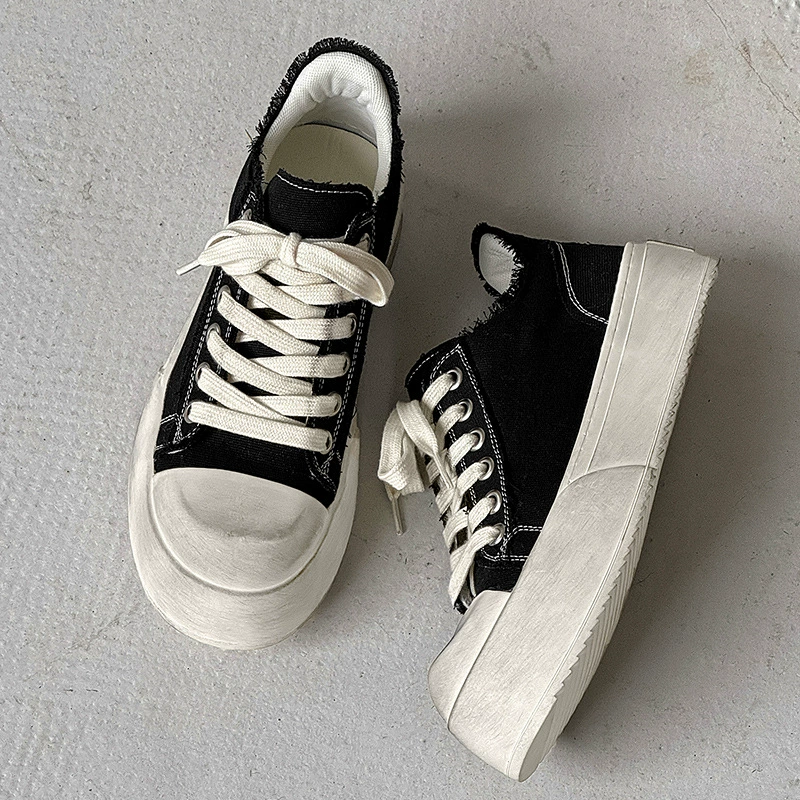 Старая полировка весенняя и летняя обувь на холсте мужская толстая подошва увеличивается