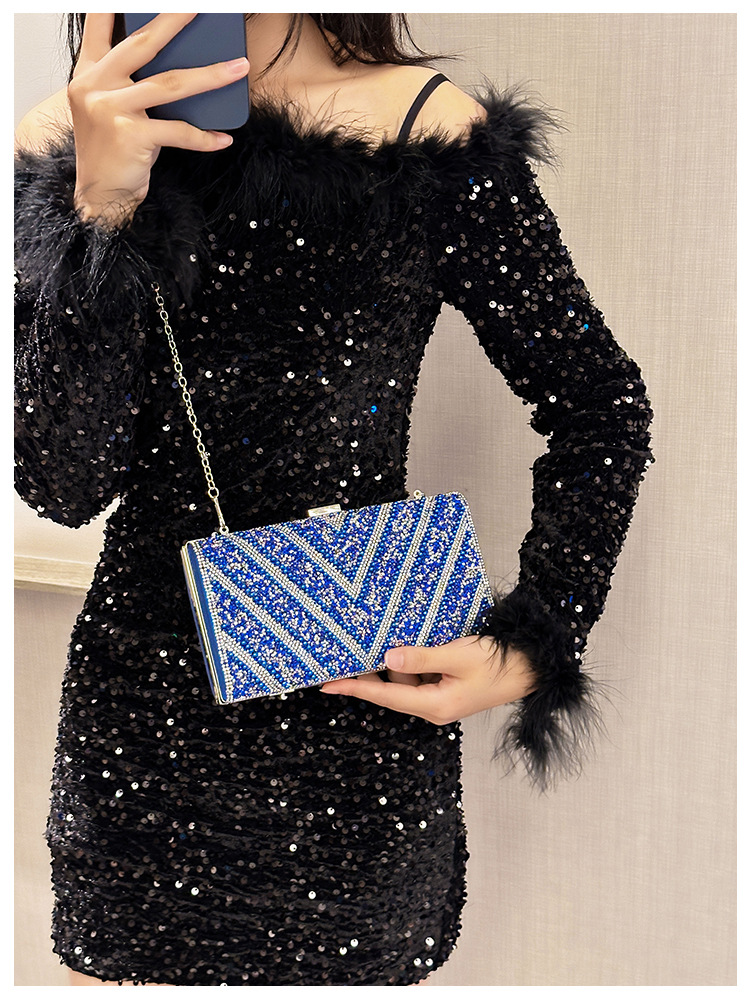 2025 Cross-border new dinner bag, European and American women's handbag, diamond-encrusted banquet clutch, evening dress bag, women's bag undefined