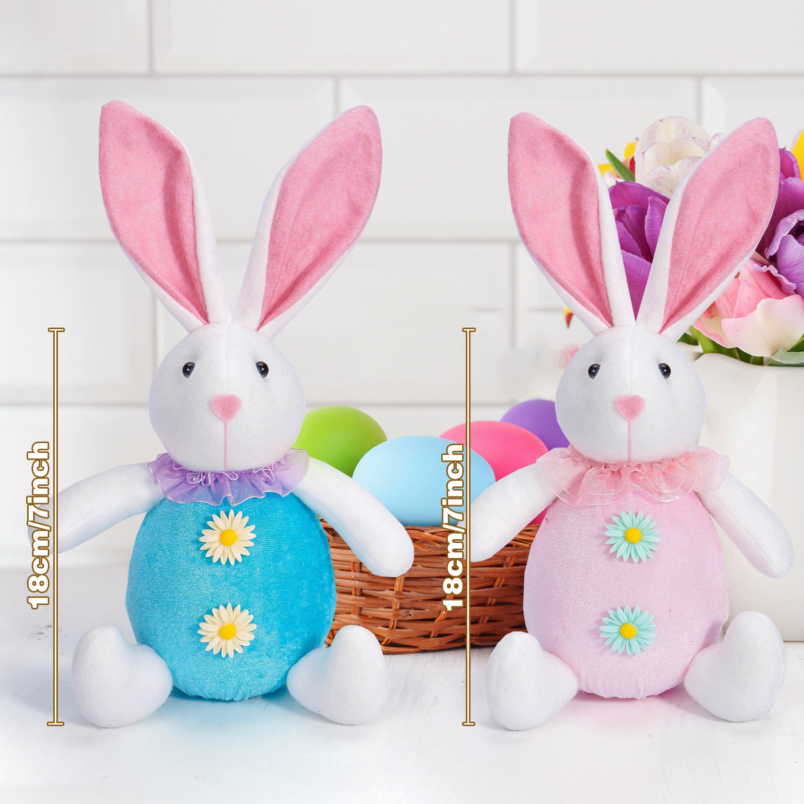 Cruz-frontera muñeca de pascua luminosa conejo decoraciones lindo enano goblin rudolph adornos regalos de vacaciones