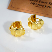 不规则金属耳环女复古简约气质耳扣轻奢小众设计高级感耳圈耳饰品