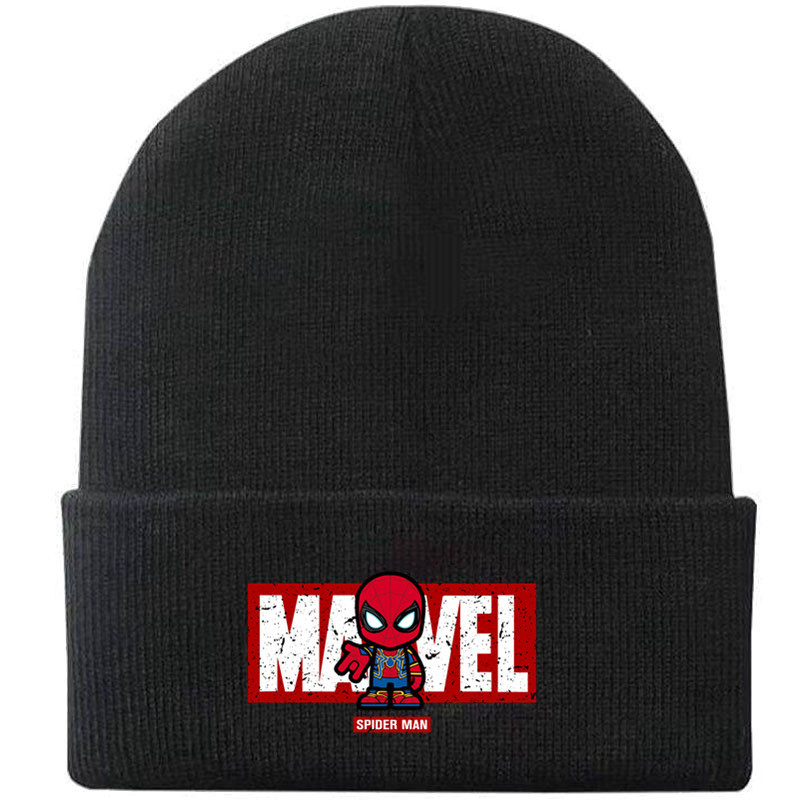 2022 New Fashion Autumn and Winter Warm Wool Hat Marvel Spider-Man Printed Casual Knitted Cold Hat Men's and Women's Hat 2022 New Fashion Autumn and Winter Warm Wool Hat Marvel Spider-Man Printed Casual Knitted Cold Hat Men's and Women's Hat