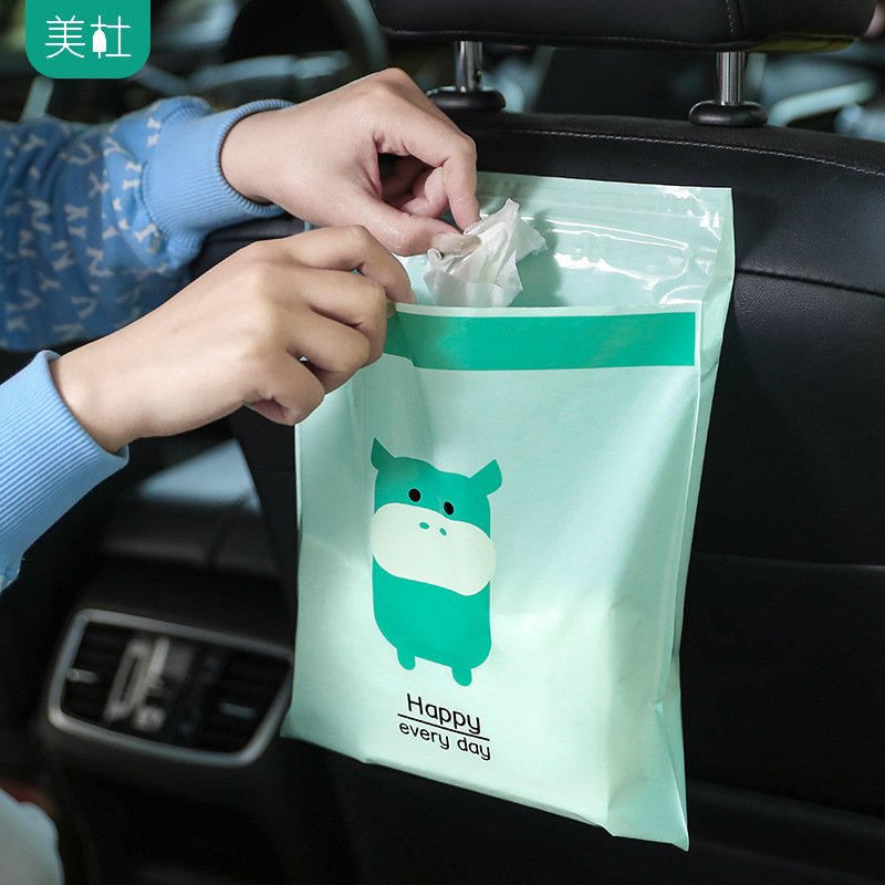 Car Garbage Bag Adhesive Type Garbage Bin Household Disposable Thickened Large Car Supplies Garbage Bag Cleaning Bag