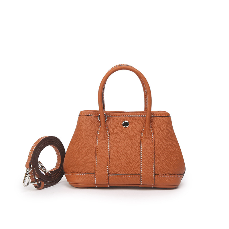 Garden Party Mini Top Grain Cowhide Garden Bag Luxury Commuter Handbag Shoulder Crossbody Tote - Thumbnail 8