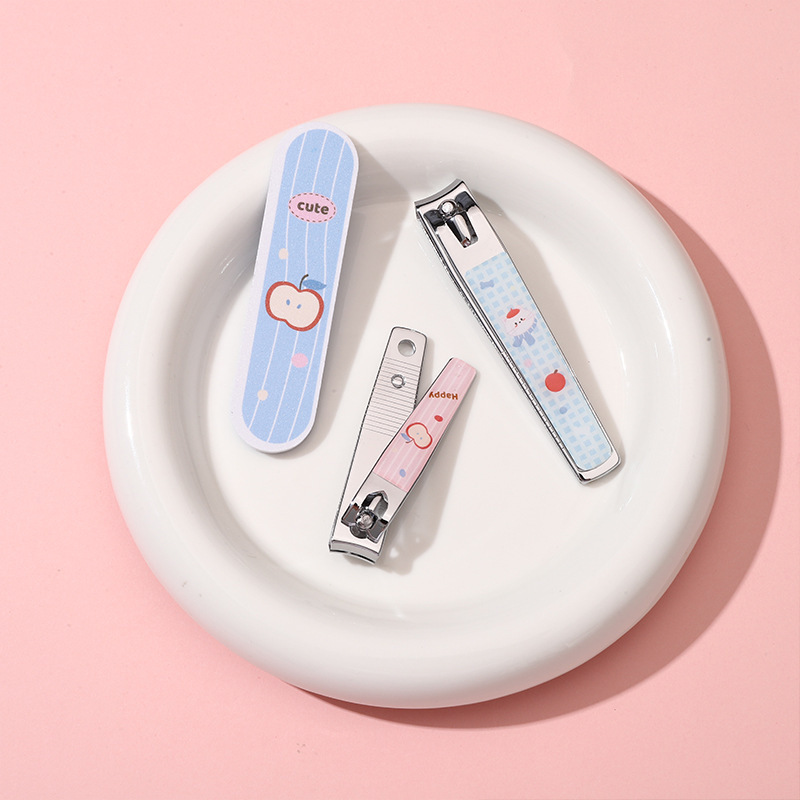 新款苹果修甲组合指甲刀指甲锉套装学生女家用独立装指甲剪两件套|undefined