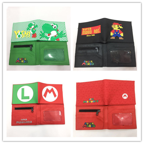 Mary Wallet super mario anime peripheral Mario student short two-fold wallet card holder coin purse