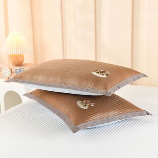 Summer Cooling Pillowcase for Students and Children, Ice Silk Rattan Pillowcase, Baby Pillow Core Cover, Adult Pillow Mat, Summer Single Double-Sided