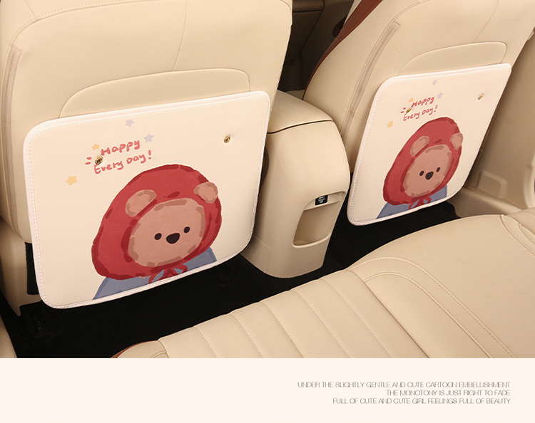Cute Car Anti-Kick Pad Rear Car Cartoon Seat Backrest Rear Seat Protective Supplies Applbear Anti-Kick