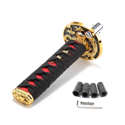 Factory car modified samurai gear head universal personality gear head gear handle head 15CM short shift lever (Cab and accessories) - black-15cm