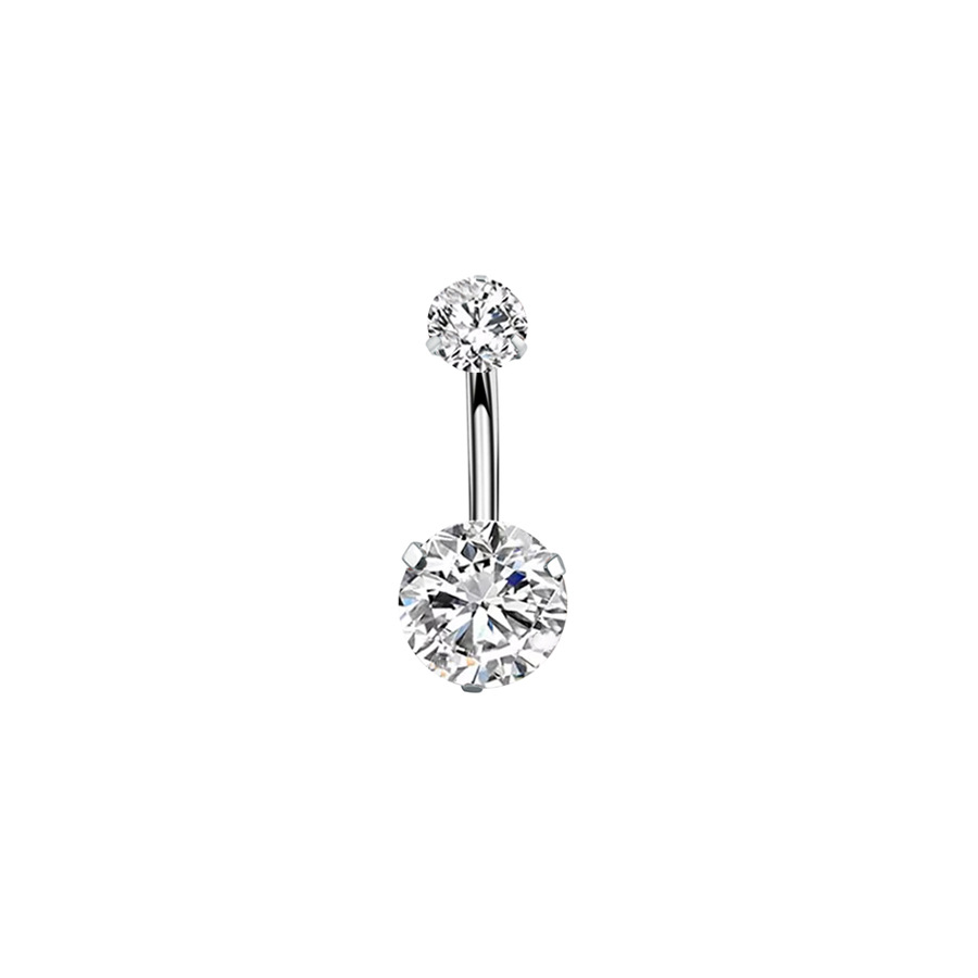 Piercing ombelico in acciaio inossidabile 316l con zircone_voghion.com