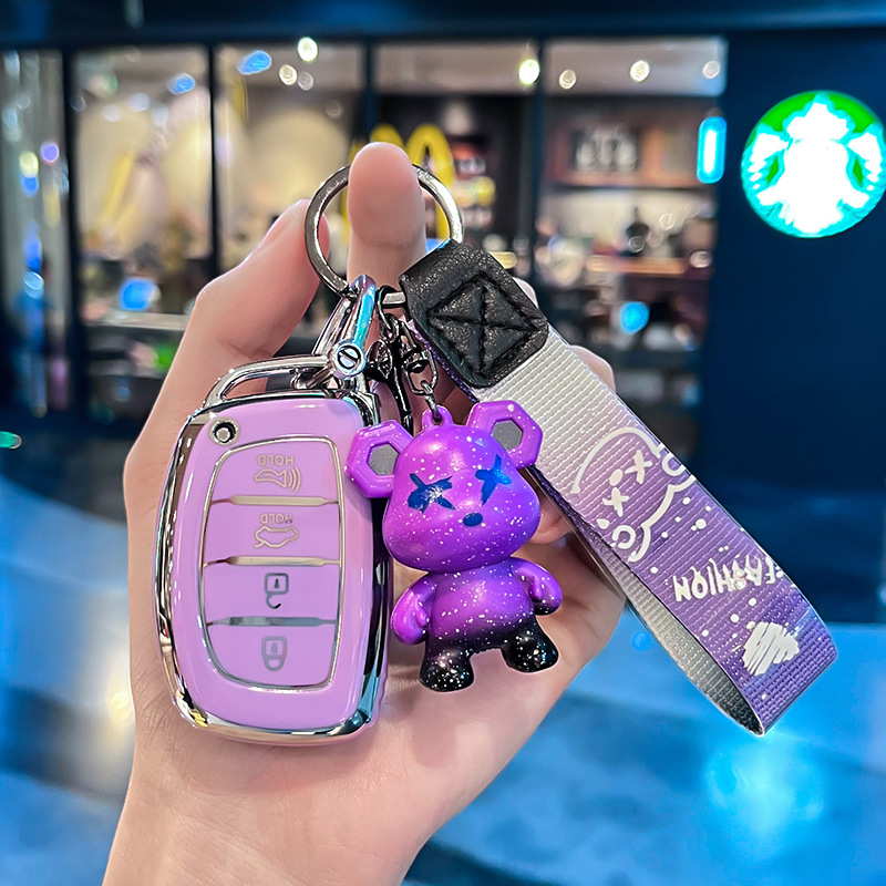 모던 Q 모델 - 스마트 4버튼 스피커 [싱글 쉘 퍼플] + 퍼플 폭력 곰 펜던트