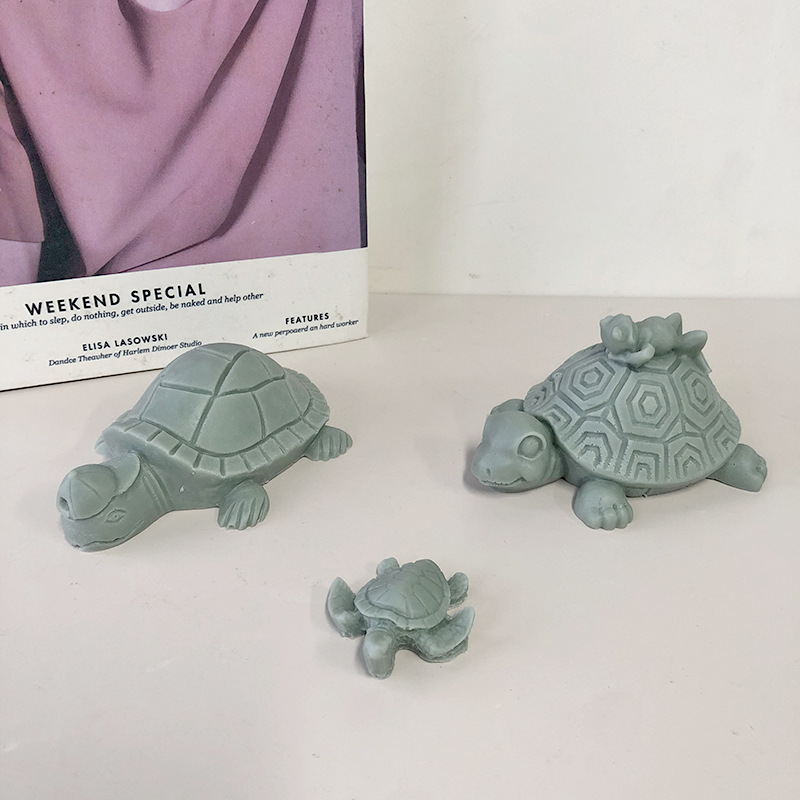 3D tridimensional tortuga de oro mousse pastel de hornear molde tortuga aromaterapia decoración de yeso jabón hecho a mano molde de silicona