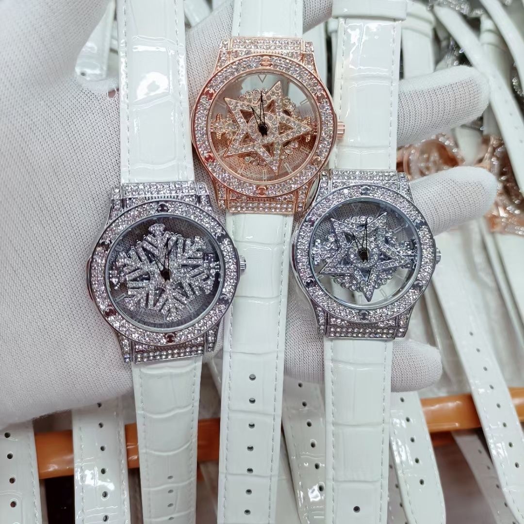 Femuddig stjärna Ny tidslöpande klocka Damklocka Full Diamond Damklocka Ny Damklocka Äkta Enkel Lätt Lyx Nisch Student_voghion.com