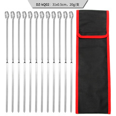 Meiguo stainless steel twisted pattern lamb kebab skewers BBQ barbecue tools free combination cloth bag barbecue set