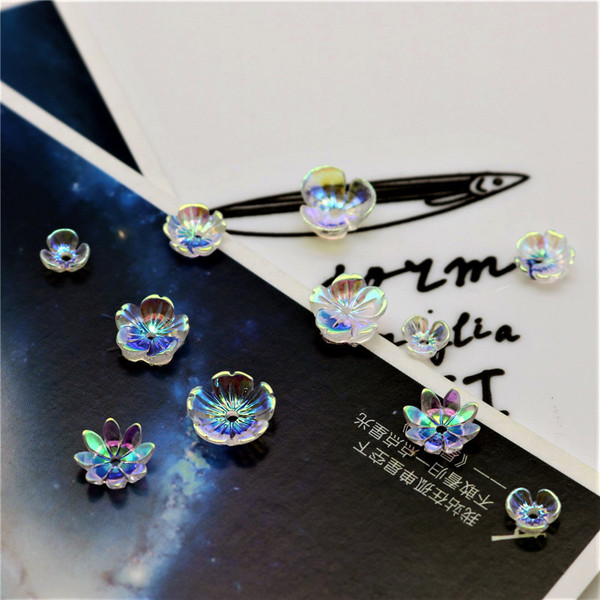 Handmade nail eight -petal flower aurora in the light diy diy five…