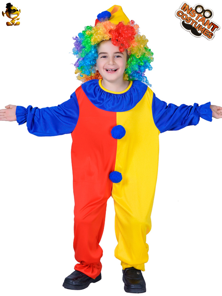 Halloween niños payaso rendimiento apoyos traje niños pequeños payaso juego de rol traje de rendimiento