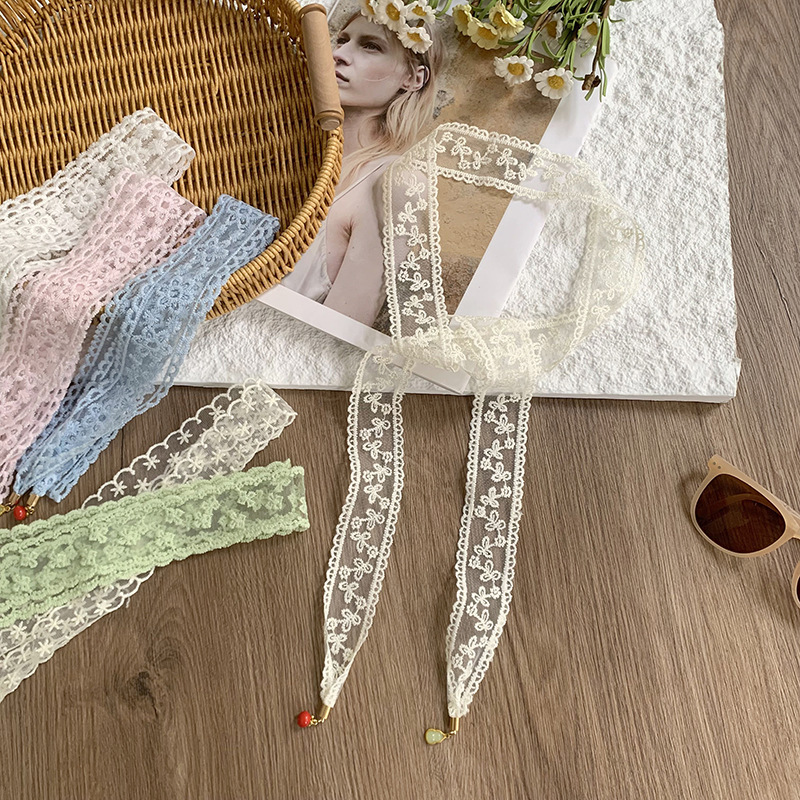 Nuevo colgante de moda de encaje de hadas trenzado correa de cabello flotante correa de cabello blanca correa de cabello universal temperamento correa de cabello hueco