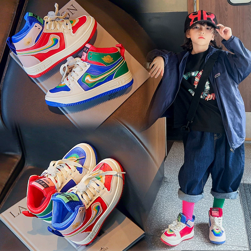 Доска обувь для мальчиков и девочек Новинка 2022 весна-осень Удобная пуговица модная повседневная обувь для средних и больших детей кроссовки детская обувь