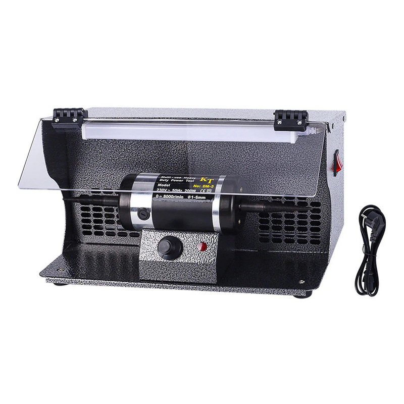 DM-5 vacuum polishing machine desktop double-head cloth wheel machine with lamp tube speed control grinding machine gold and silver jewelry polishing tools