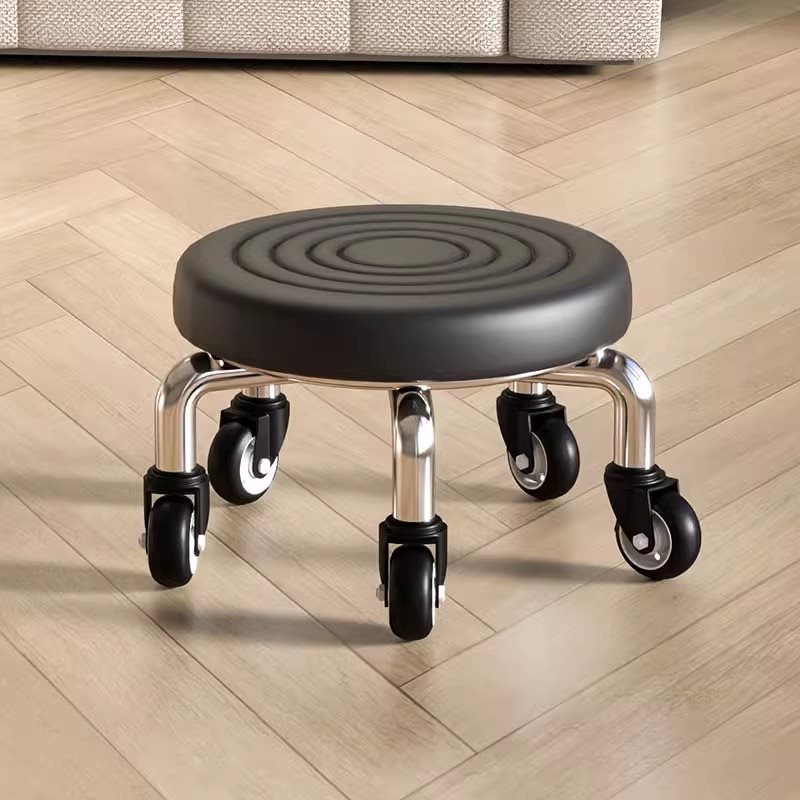 Swivel Small Stool for Manicure and Seam Work, Small Bench, Household Caster Low Stool, Chair for Children Learning to Walk