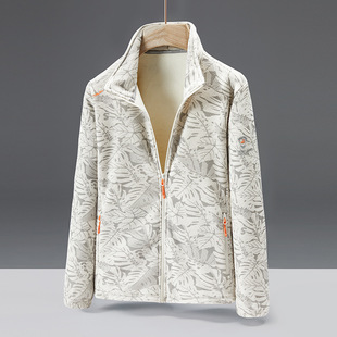 Cross-border Outdoor Fleece Clothes for Men and Women Couple Autumn and Winter Vertical Collar fleece-lined Plus Fertilizer Plus Cardigan Polar Fleece Coat plus size