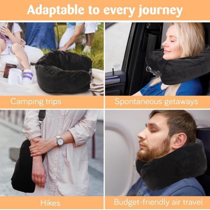 Transfronteriza nuevo multi-funcional en forma de U almohada recargable ropa equipaje funda de almohada suave felpa viaje de almacenamiento