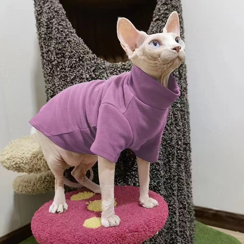 Hairless Cat Clothes Sphinx Autumn And Winter Thermal Base Sweater German Conis Curly Autumn Winter Clothing display picture 4