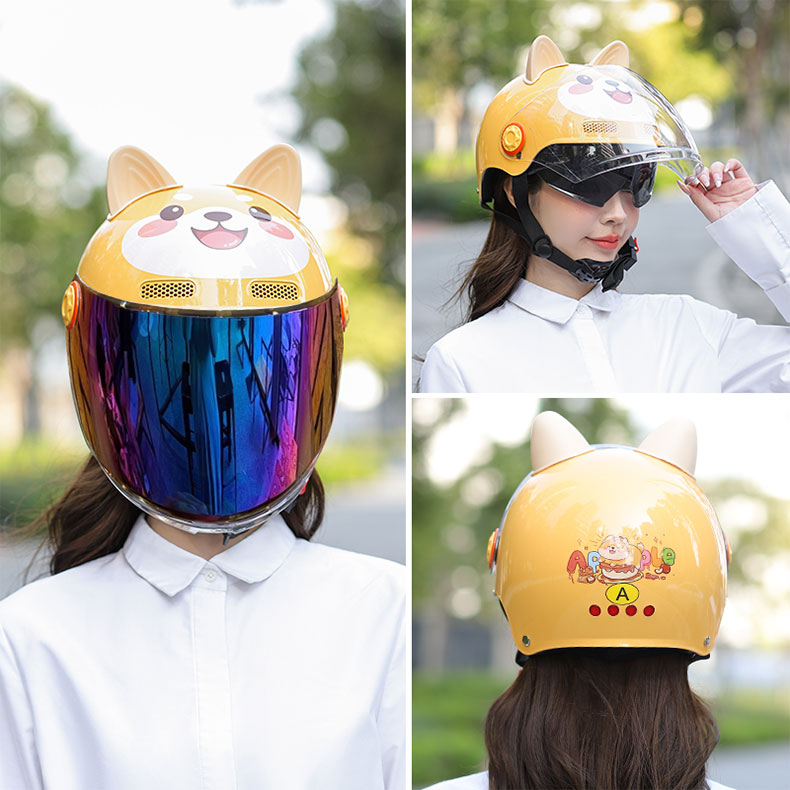 3C Certified Helmet Summer Universal Half Helmet Adult Double Lens