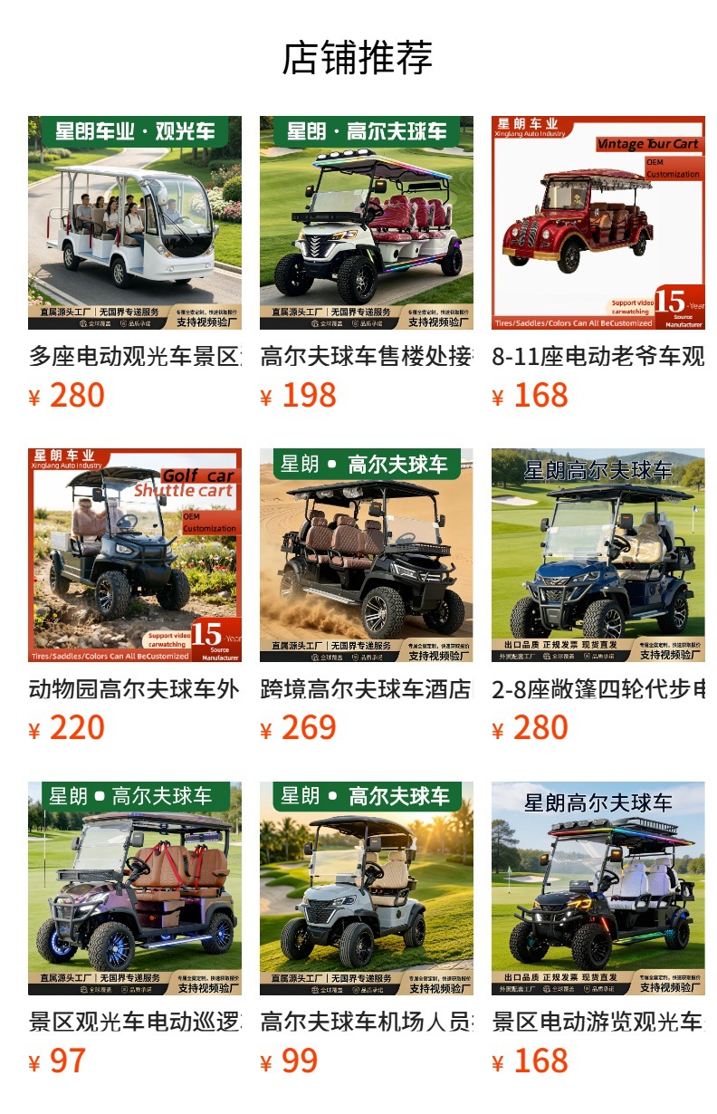Electric Golf Cart Scenic Spot Electric Sightseeing Car Patrol Waiting Car Venue Property Electric Golf Cart