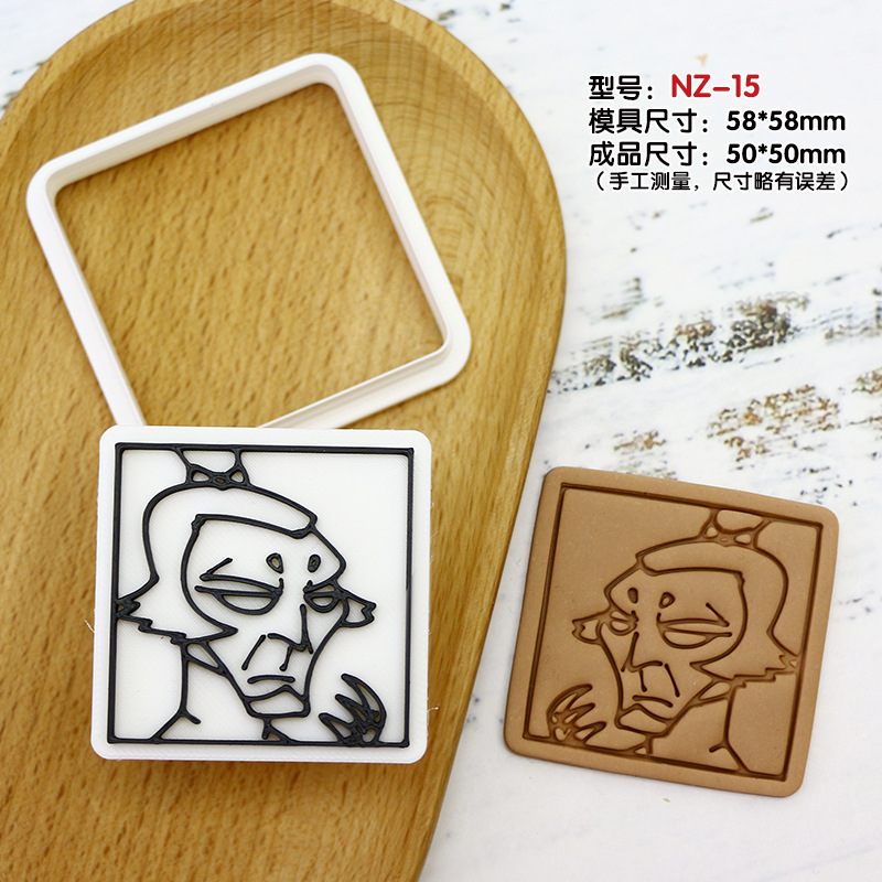 Molde de galletas de dibujos animados Nezha Shiji Niangniang Ao Bingshen Gongbao Herramienta para hornear galletas de arcilla