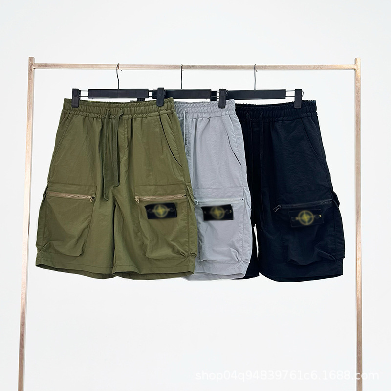 Cross-Border Stone Summer New Nylon Five-Point Pants Multi-Flap Pocket Pants Workwear Casual Loose Quick-Drying Shorts for Men