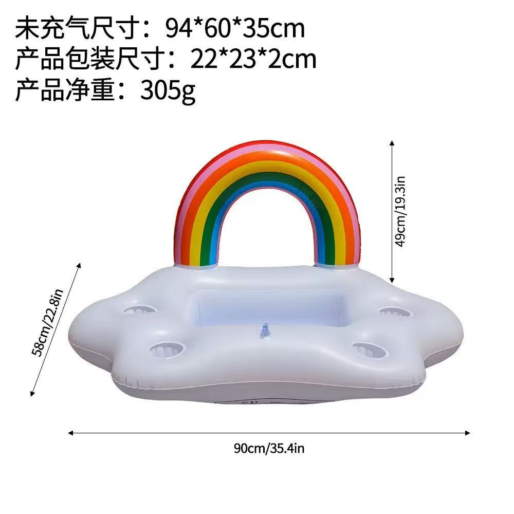 Piscina fiesta de agua arco iris coco bar de hielo tazas almohadillas de alimentos y bebidas bandejas de agua mascotas juguetes de agua transfronterizos