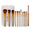 Concealer brush, foundation, eye shadow, tin box, makeup primer, tools set, 12 pieces