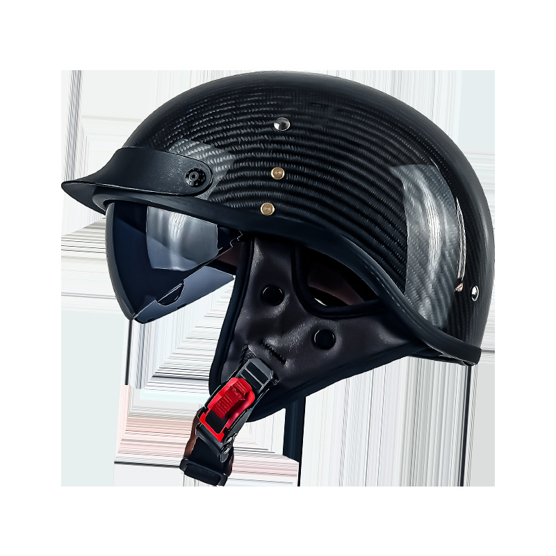 Casco de fibra de carbono certificado 3c personalizado fábrica OEM retro medio casco de motocicleta casco de seguridad motocicleta casco de pala de motocicleta