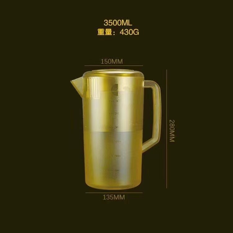 Botella de agua fría de plástico gran capacidad con escala para té y bebidas comerciales