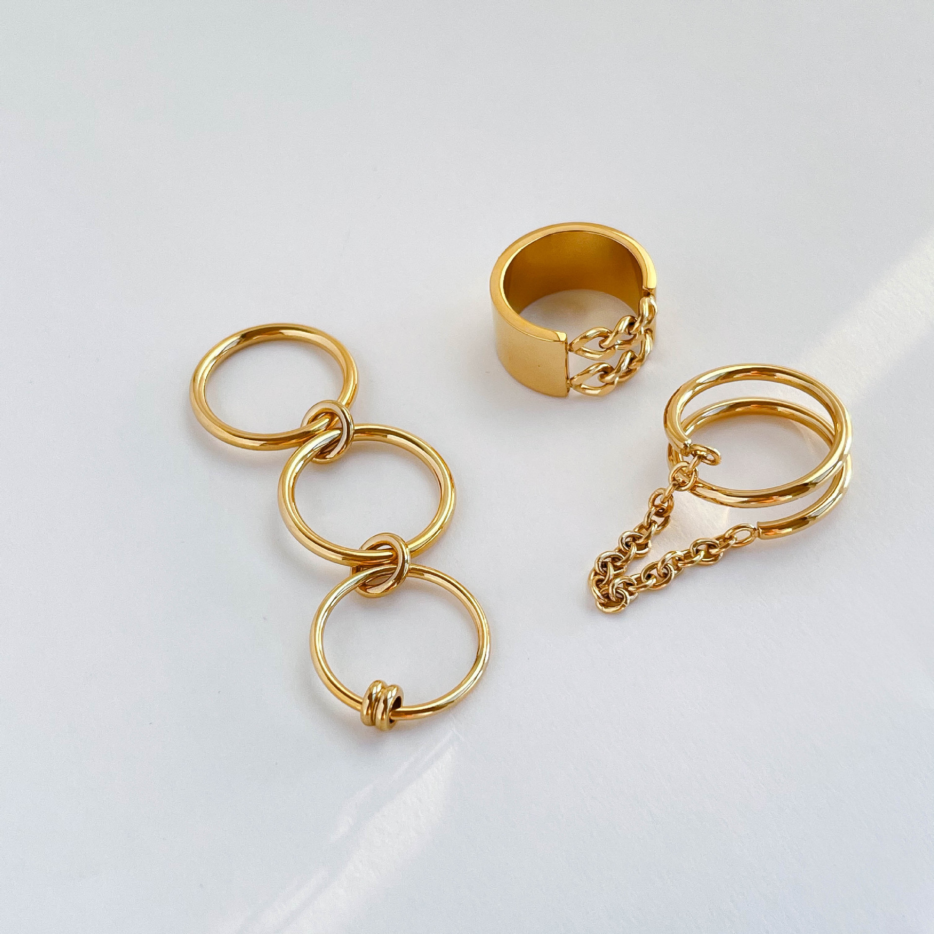 9g Weight Rings Classification 6, 7, 8 Ring Size 1 Piece Quantity Daily Occasion Titanium Steel Material Solid Color Pattern All Seasons Season Women's Gender Tassel Design Simple Style Style Wholesale Jewelry Simple Style Solid Color Titanium Steel Tassel Rings 11