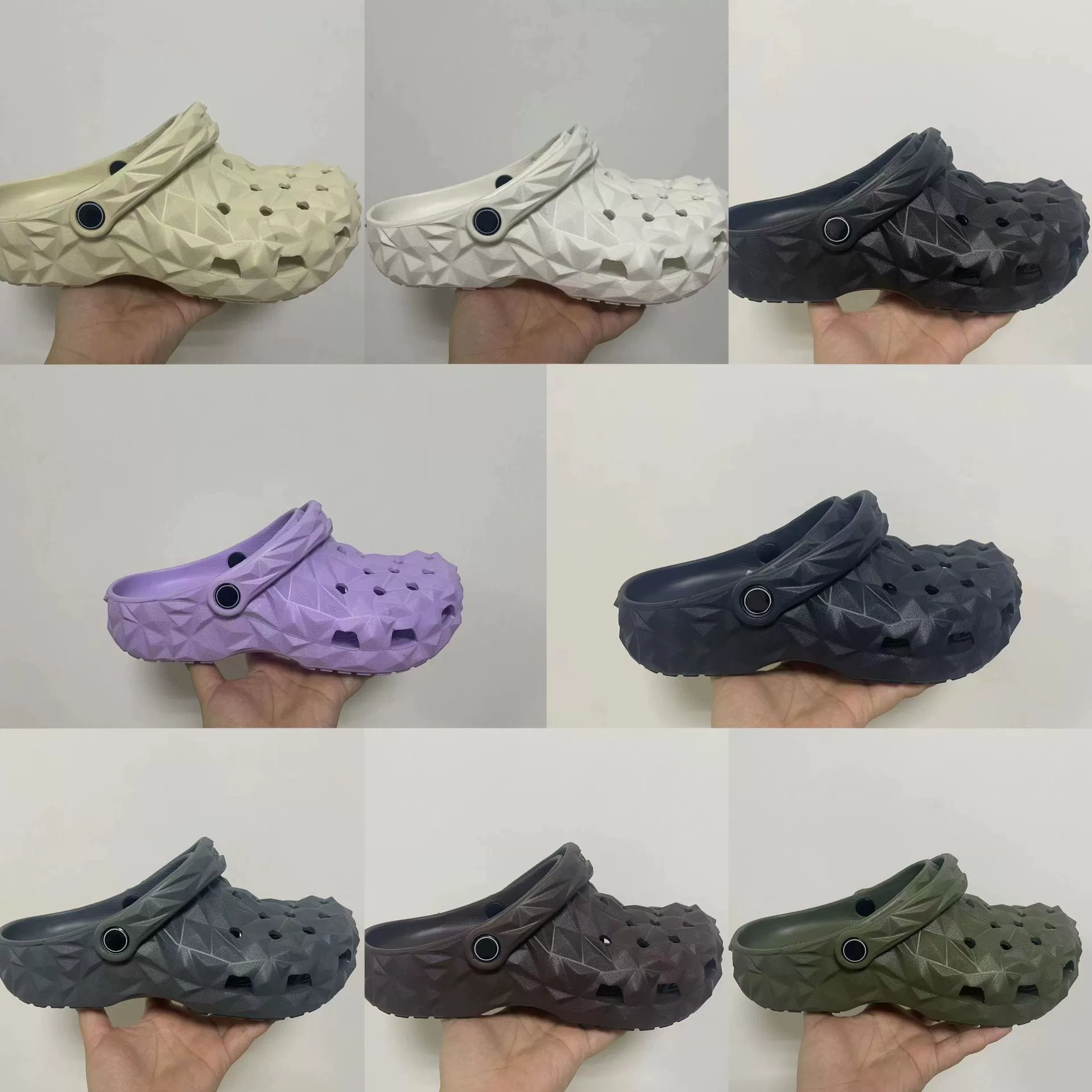 Сабо Crocs с принтом дуриана для мужчин и женщин, нескользящие тапочки, парный стиль, повседневная универсальная пляжная обувь, удобная и многофункциональная.