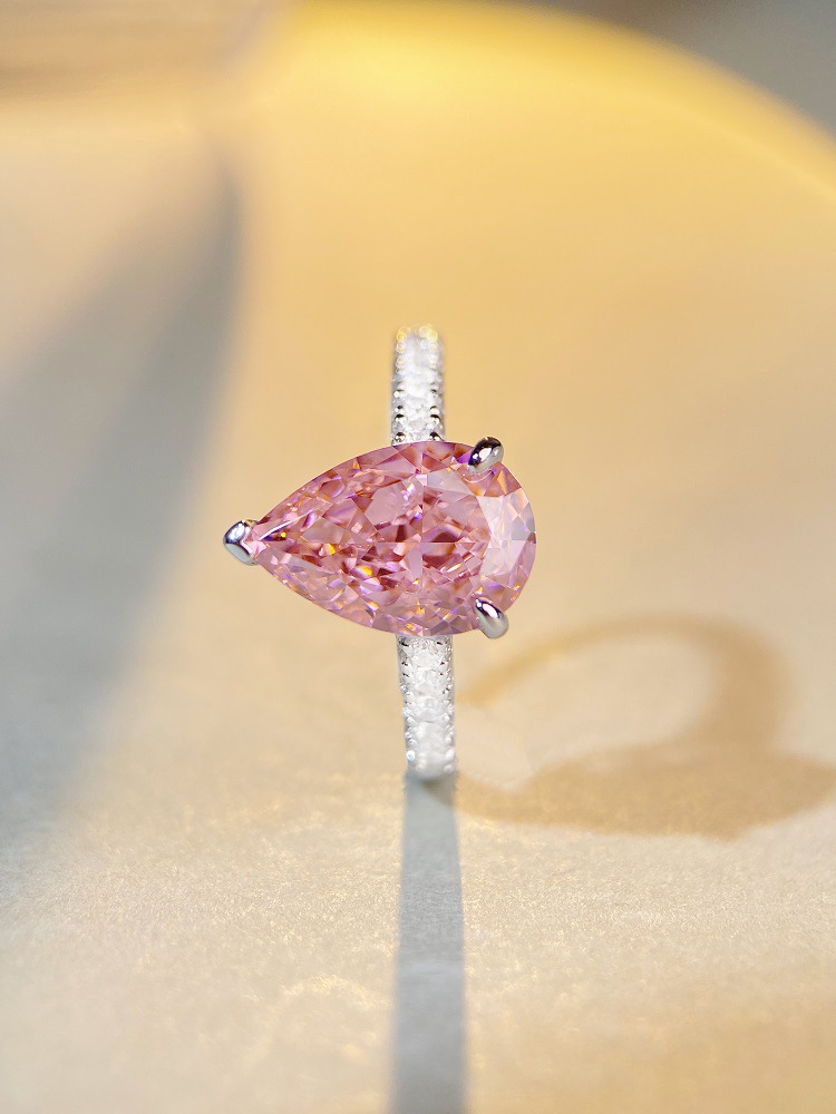 Fashion Water Droplets Sterling Silver Irregular Plating Rhinestones Rings 1 Piece