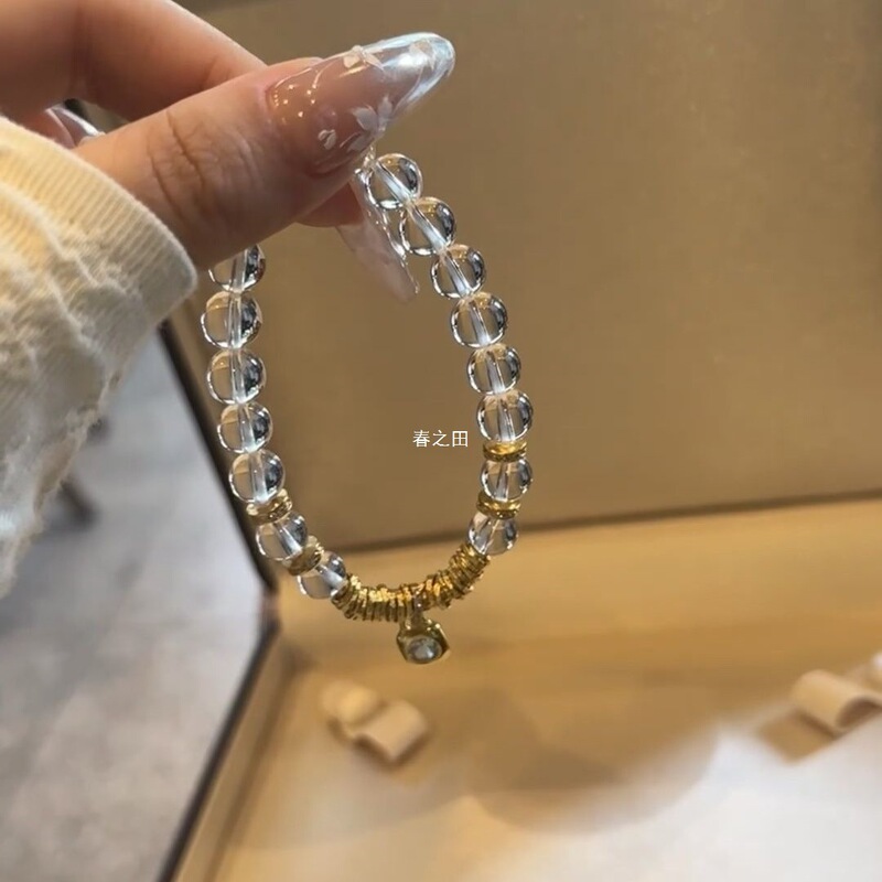 [with Certificate] Brazilian Wholesale White Crystal Bracelet Women's Transfer Bead Bracelet Ancient Gold Plate Wrapped Gold Plated Niche