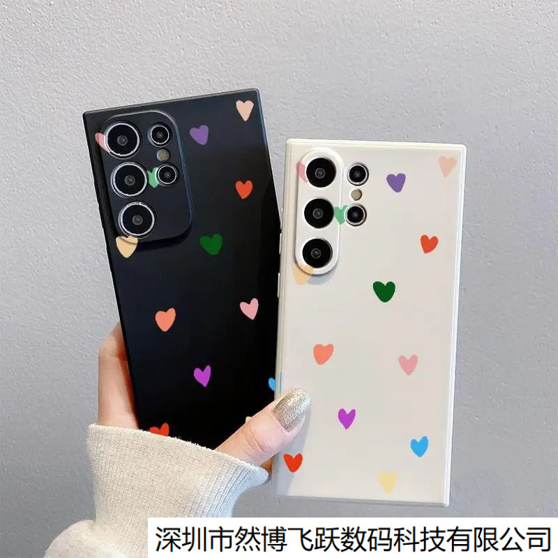 Suitable for Samsung S25Ultra Mobile Phone Case New Galaxys23Fe Silicone Soft Shell Super Nice S24 Heart