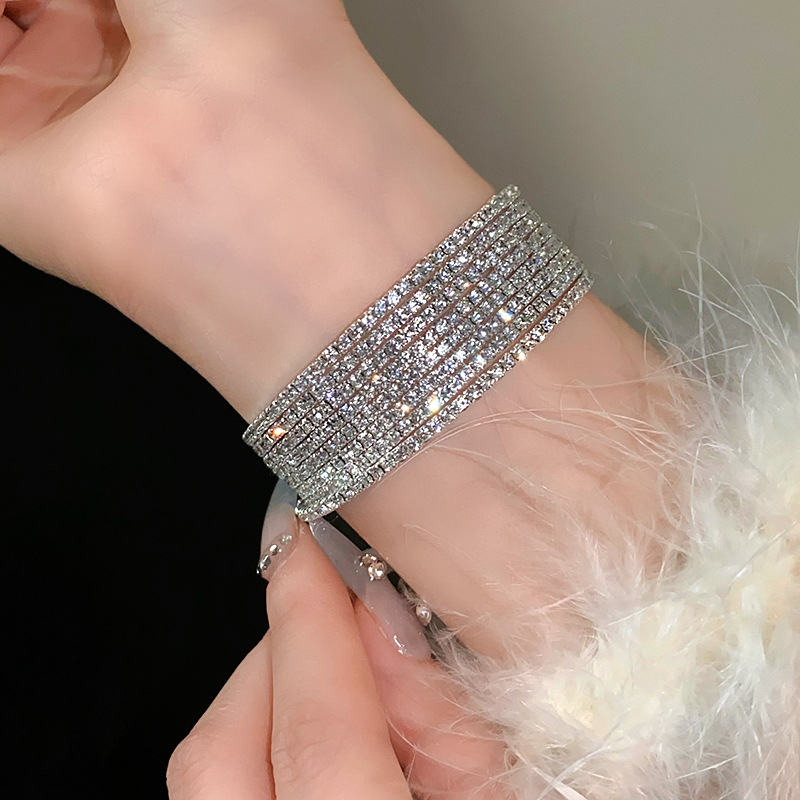 Women's Gender Copper Lines Rhinestones Bangle