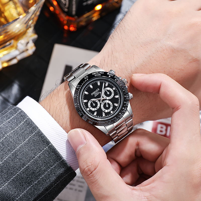 Wholesale foreign trade explosions men's quartz watches new business steel band watches men's fashion waterproof watches a generation of hair