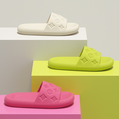 浮雕糖果色踩屎感厚底拖鞋女室內居家情侶防滑涼拖男slippers批發