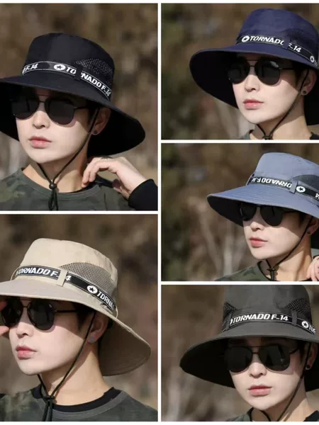 Outdoor Multi-Scenario Sun Protection Hat, Wear-Resistant Sun Protection Large Fisherman Hat, Men's Trendy Street Style Fashion