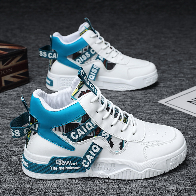 Zapatos de hombre 2024 nuevos zapatos blancos de otoño de moda coreana zapatos de skate de alta altura juveniles zapatos deportivos casuales para hombres