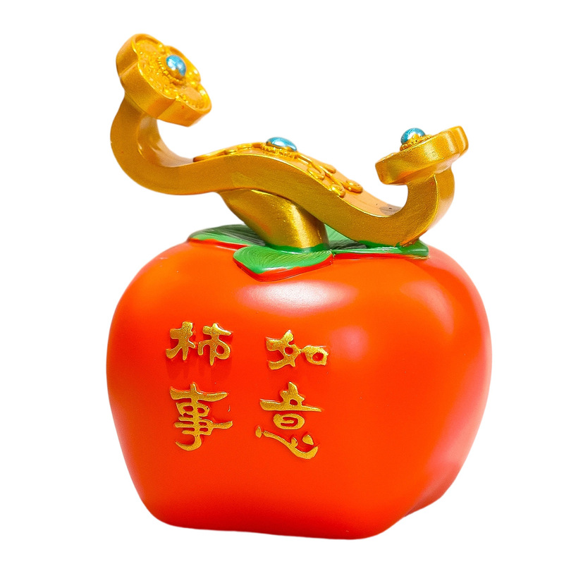创意国潮福袋存钱罐树脂工艺品家居摆件柿事如意储蓄罐装饰品礼品|undefined