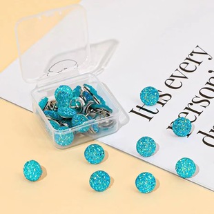 Cross-border new creative artificial imitation diamond resin pushpin 30PCs photo wall message board decorative pushpin wholesale