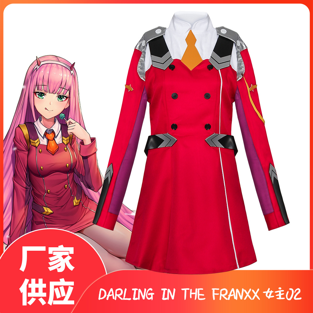 Darling in the Franxx Heroine 02 Anime Costume Strelitzia Cosplay Costume Ready-Made Cos Costume