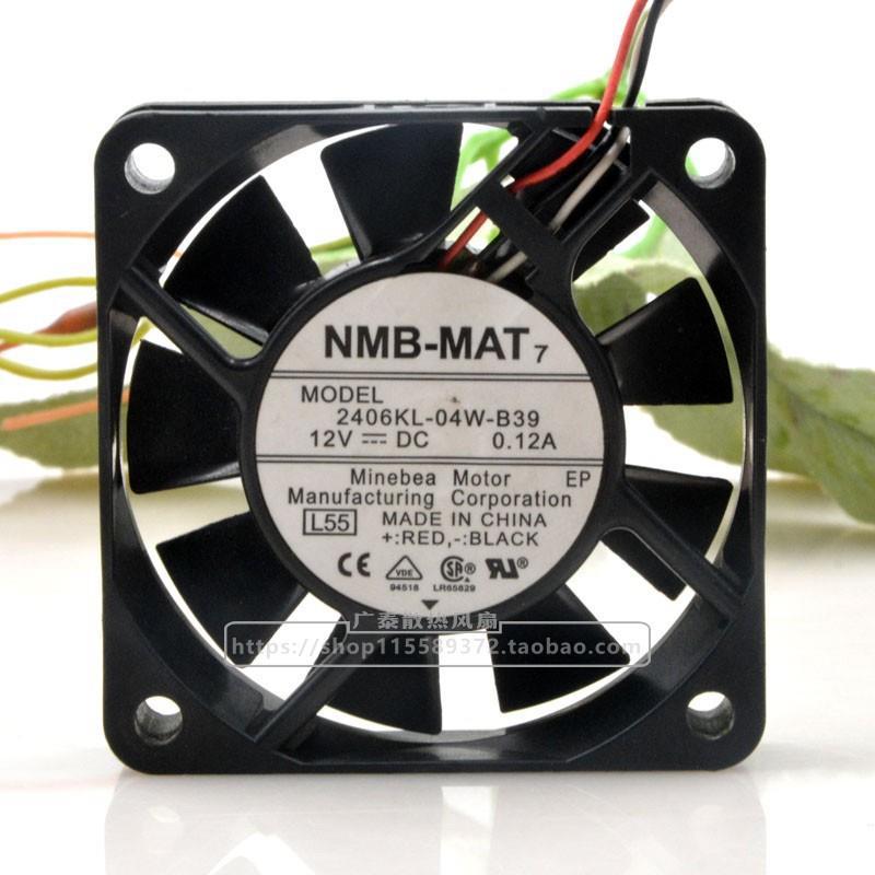 原装NMB 601512V 0.12A 2406KL-04W-B39 双滚珠静音散热风扇6CM