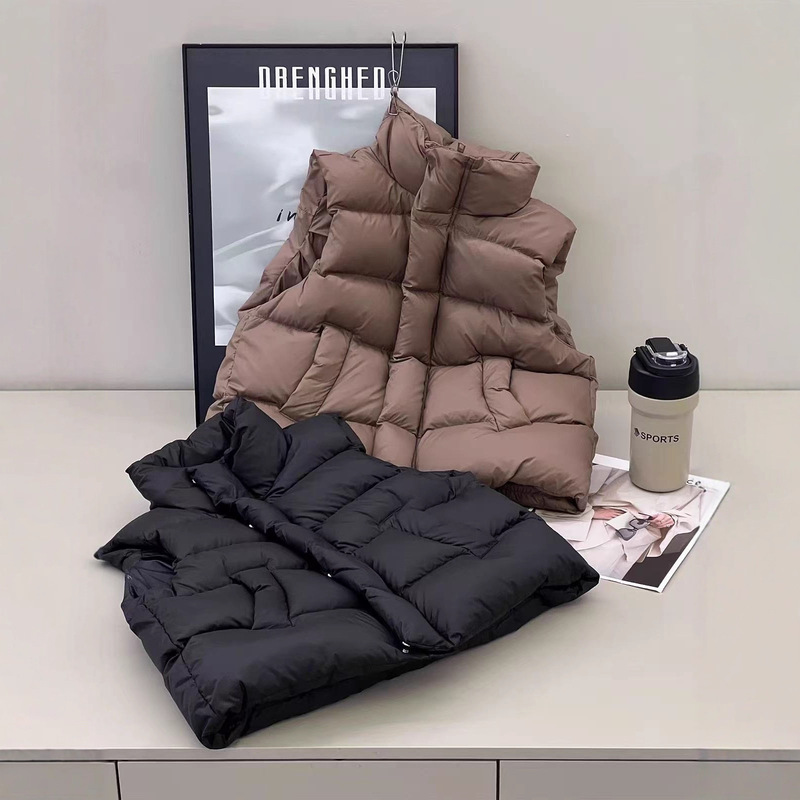 Children's stand collar down cotton-padded jacket vest boys and girls cotton-padded vest for middle and large children winter thickened warm cotton-padded jacket vest